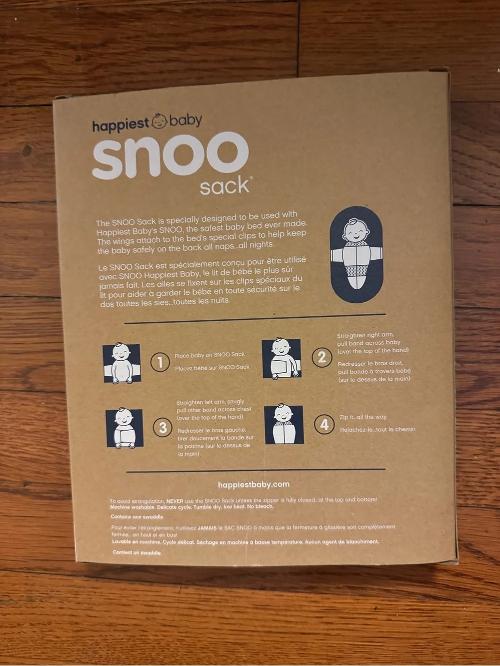 Happiest Baby Snoo Sack Organic Cotton Sleep Sack - Cream, M/M Brand new !